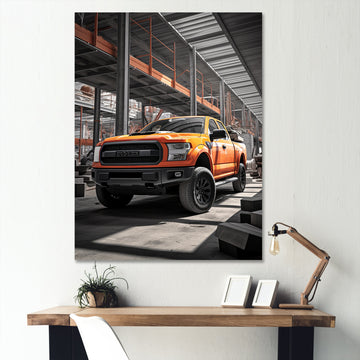 Pickup Truck Construction Chronicles I - Pickup Truck Canvas Wall Art